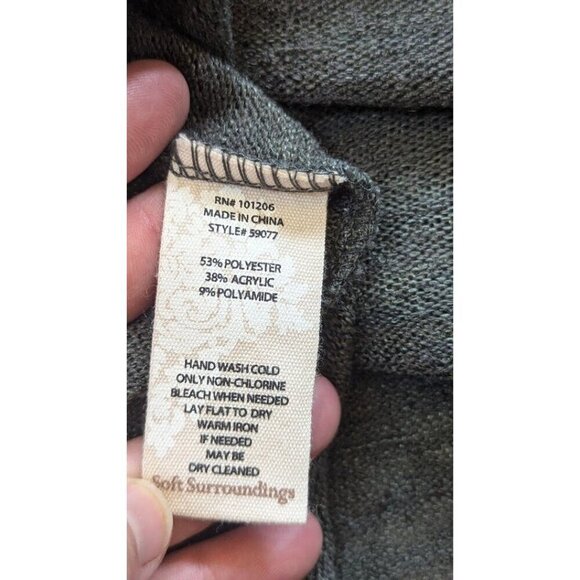 Soft Surroundings Womens Large Valentina Zip Sweater Slub Jersey Knit Tunic - Picture 5 of 5